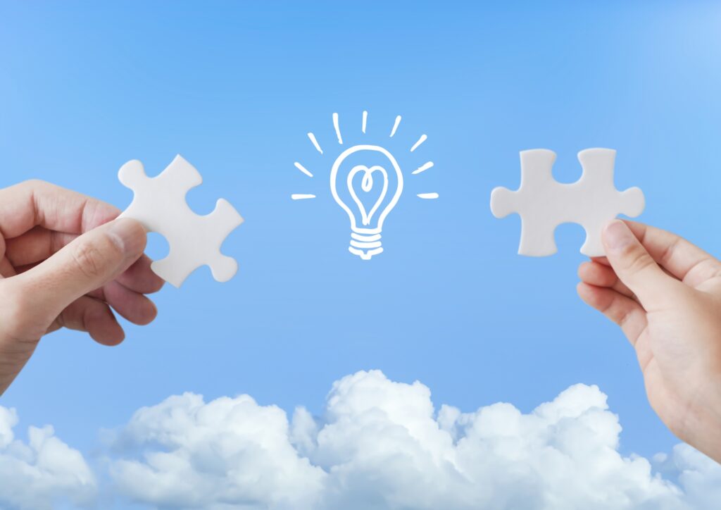 パズルのピースが合う画像