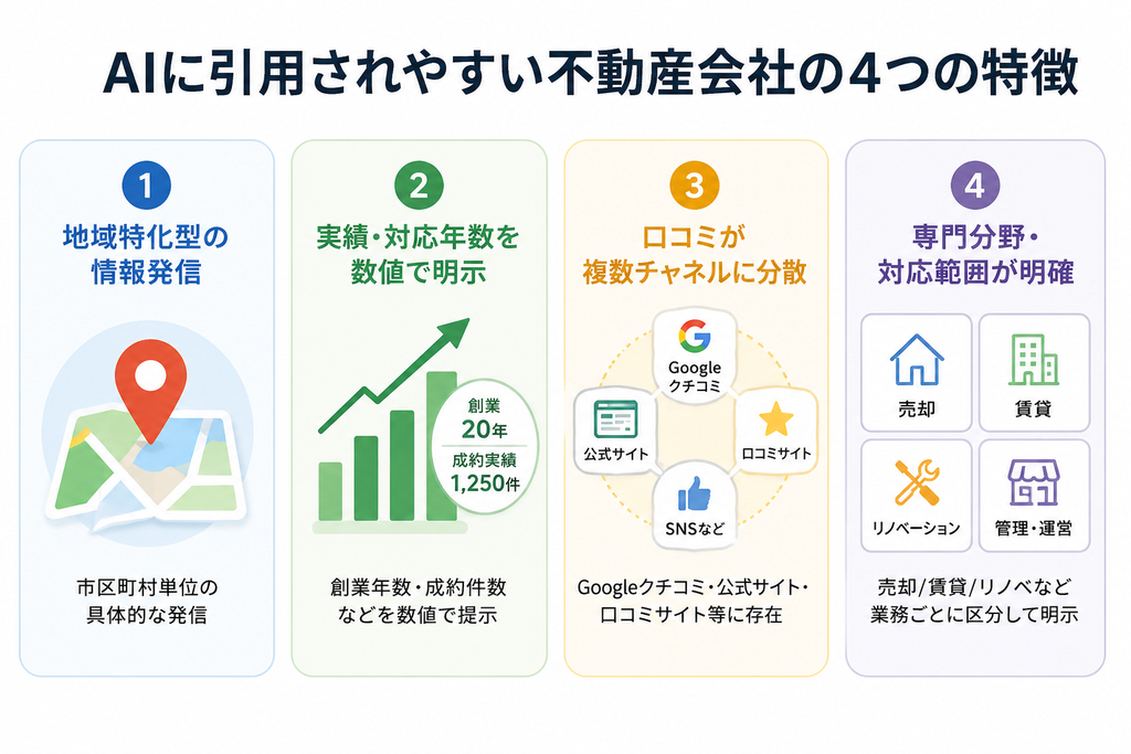 AIに引用されやすい不動産会社の4つの特徴